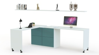 Угловой письменный стол для двоих Калифорния 8 BMS домашний