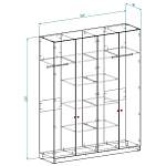 Шкаф распашной Бонн 4 BMS(Платье - Белье - Белье - Платье (3 полки) (4))
