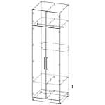 ЭСКИЗ Распашной шкаф Вилета 5 (800х2600х700)