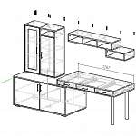 Чертеж Письменный стол Марио 10 BMS