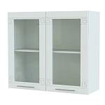 Шкаф навесной 2 двери со стеклом Греция BMS - Фото 1