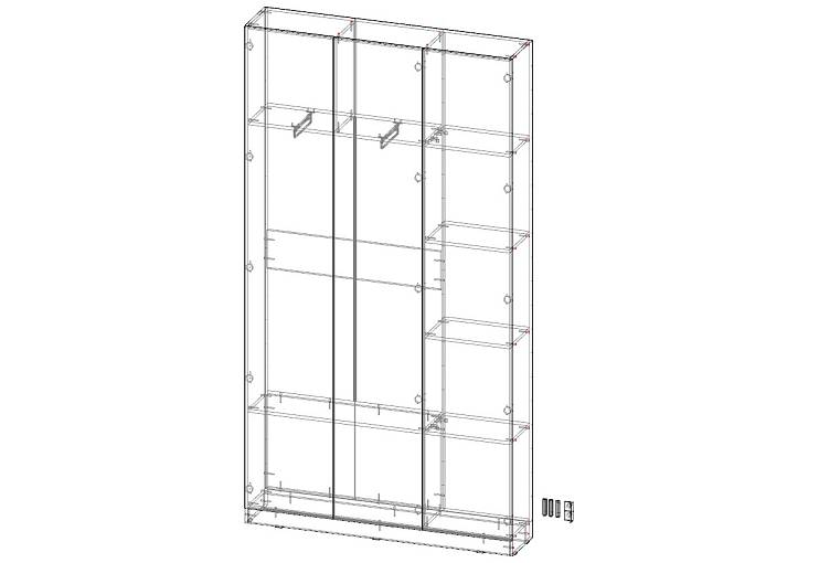 Шкаф распашной Интарс 3 (1400х2600х300)