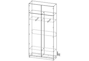 Шкаф распашной Ангард 35  (1200х2600х400)