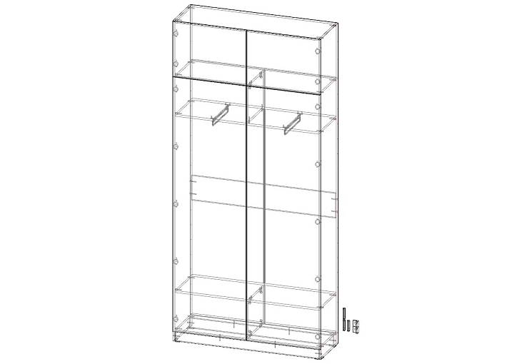 Шкаф распашной Ангард 35 (1200х2600х400)