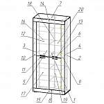 Чертеж Шкаф распашной Меган 2 BMS